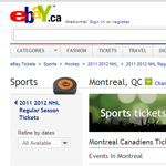 Aper�u du site eBay Canada